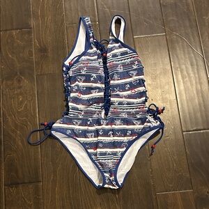 Nautical Blue and White One Piece Swimsuit - Very Sexy
